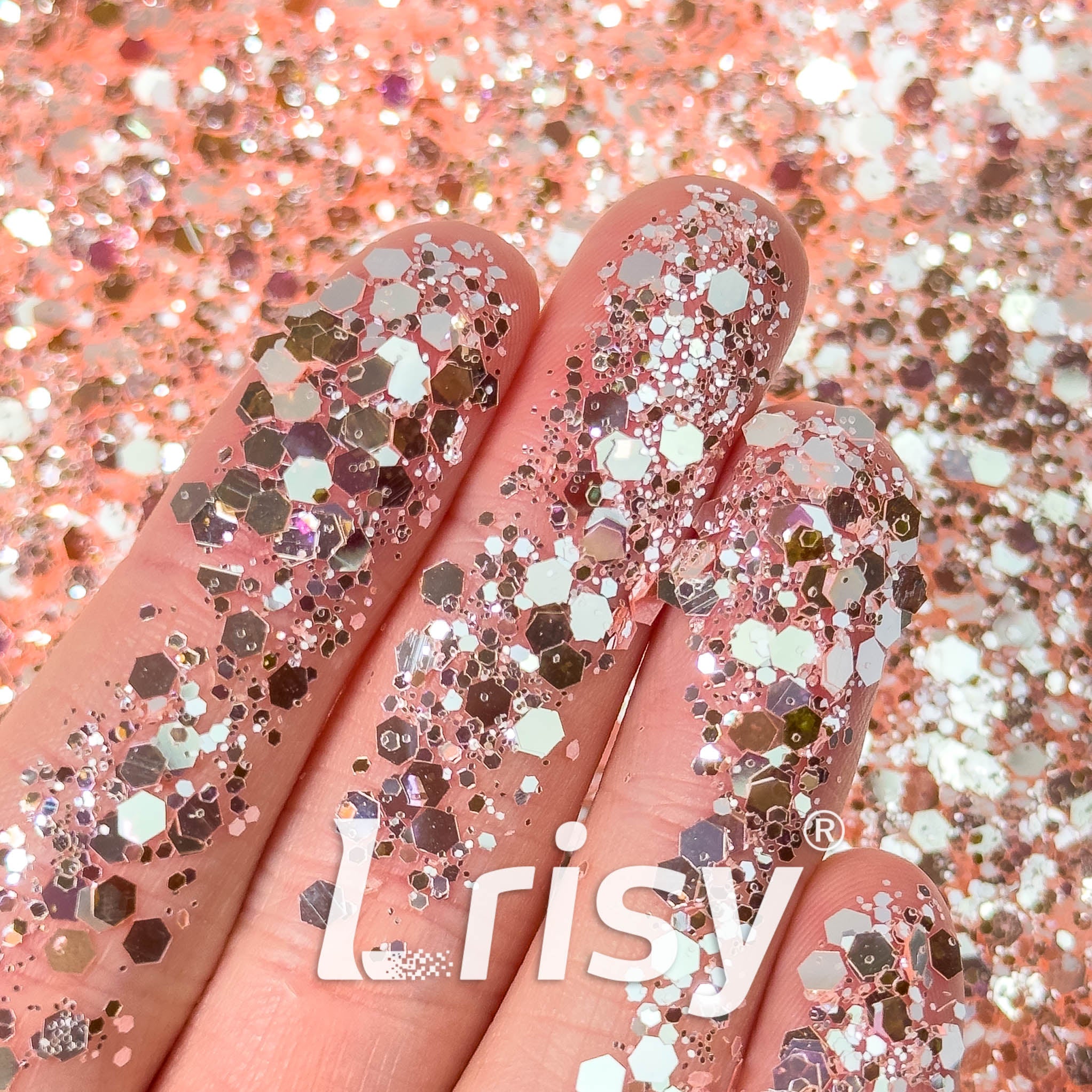 Lrisy General Mixed Holographic Glitter Set/Kits 15 Colors (Total 150g)