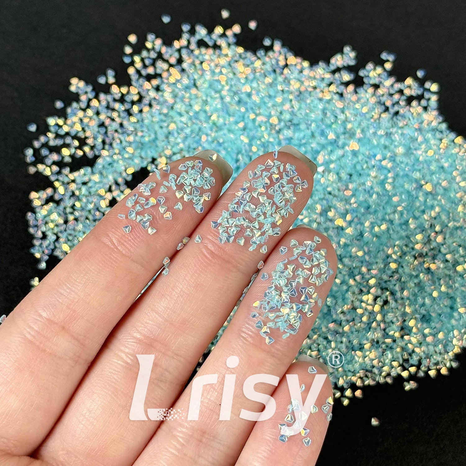 1.5mm 3D Diamond Shapes Sky Blue Glitter WG115