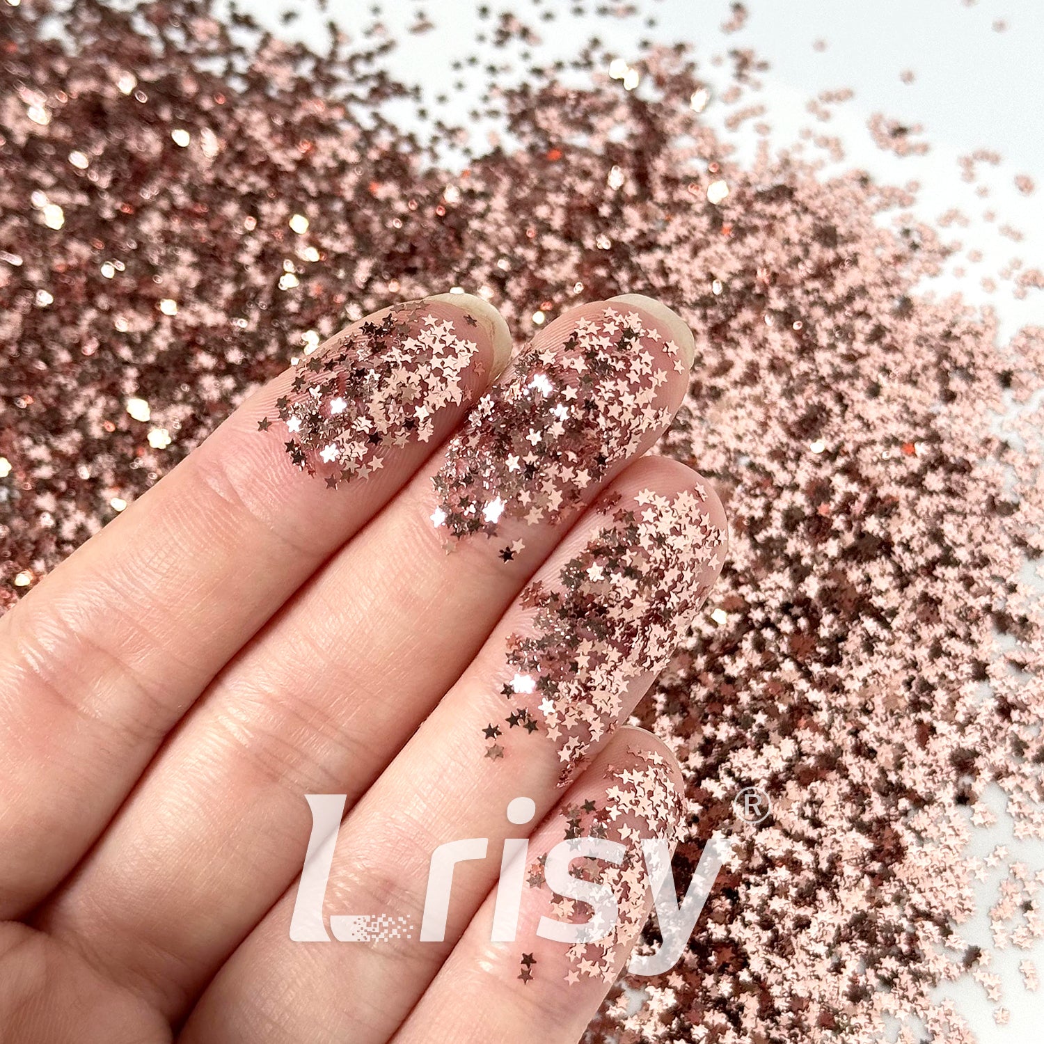 1mm Star Shapes Rose Gold Pure Color Glitter B0230