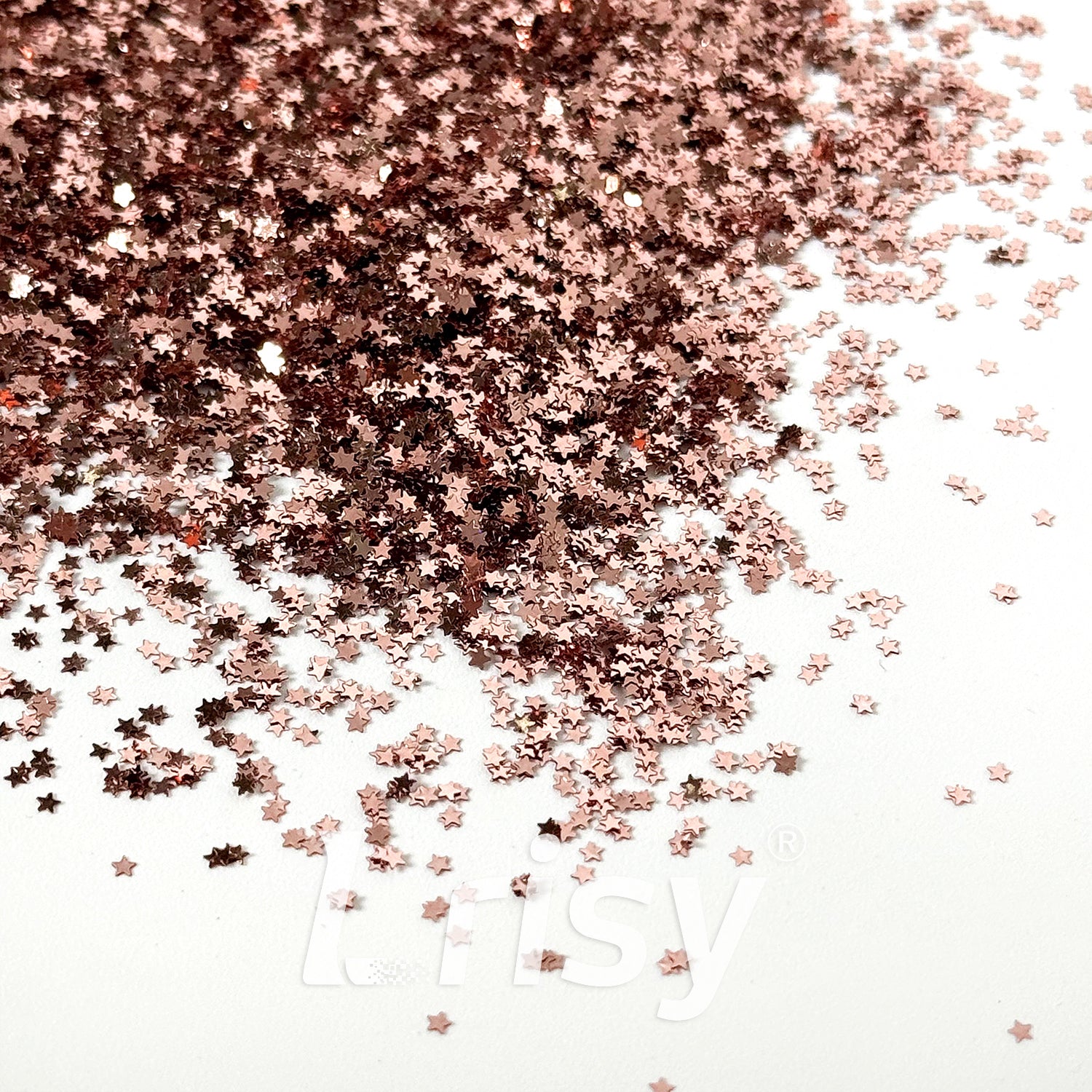 1mm Star Shapes Rose Gold Pure Color Glitter B0230