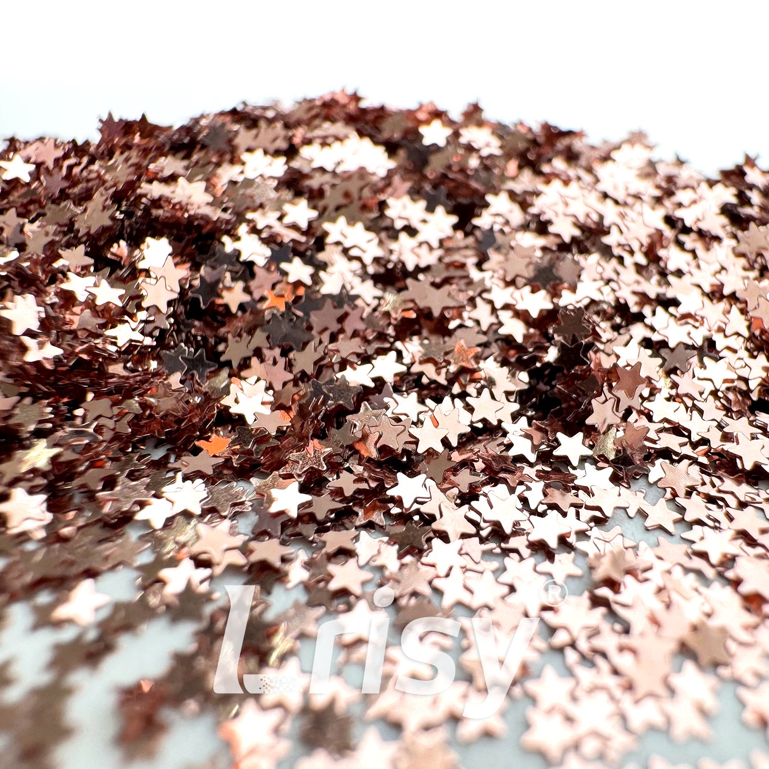 1mm Star Shapes Rose Gold Pure Color Glitter B0230