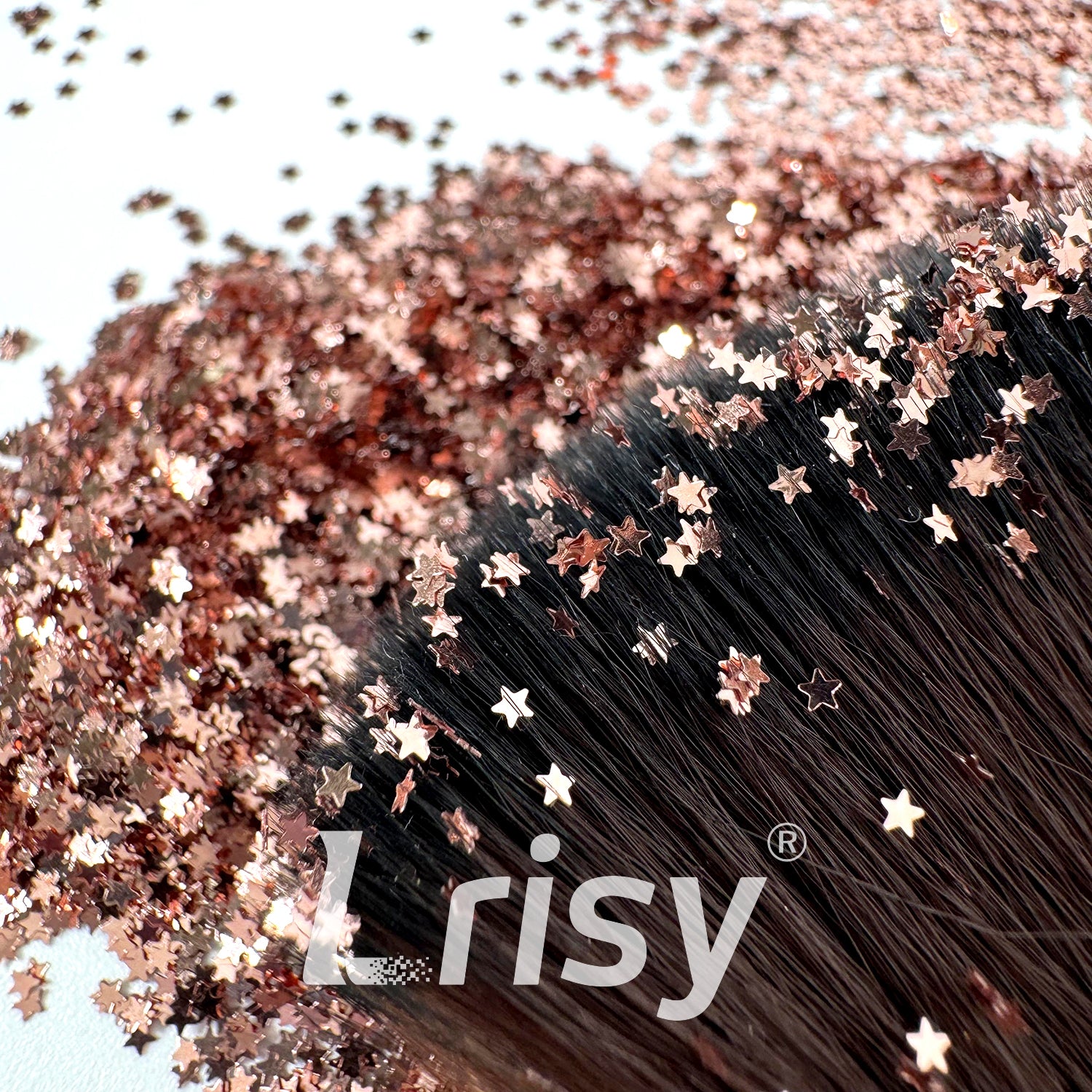 1mm Star Shapes Rose Gold Pure Color Glitter B0230