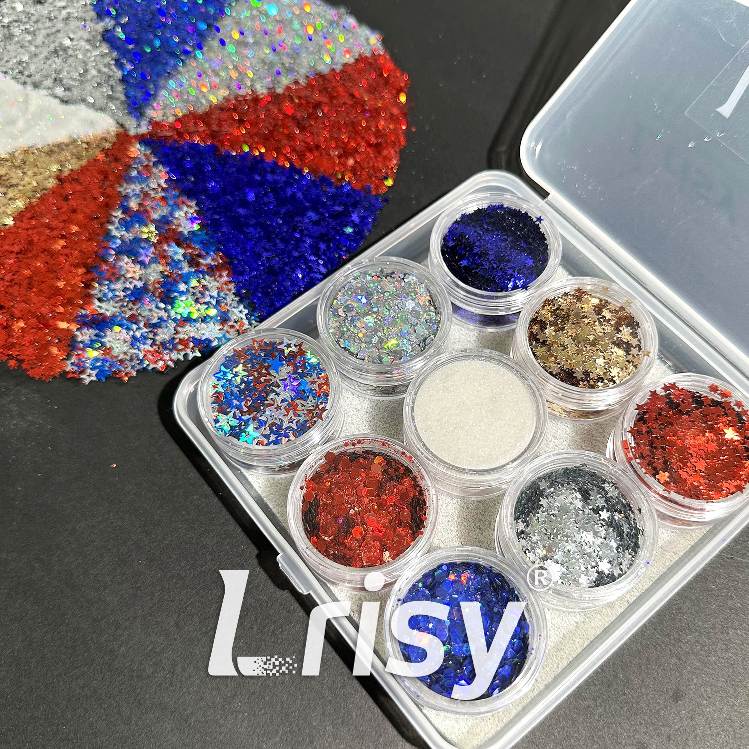 2024 Lrisy Independence Day Glitter Special Set 9 Colors (Total 50g)