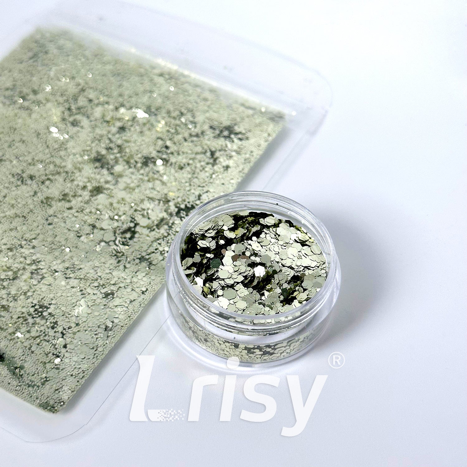 General Mixed Solvent Resistance Crystal Light Green Pure Color Glitter GH8513AC