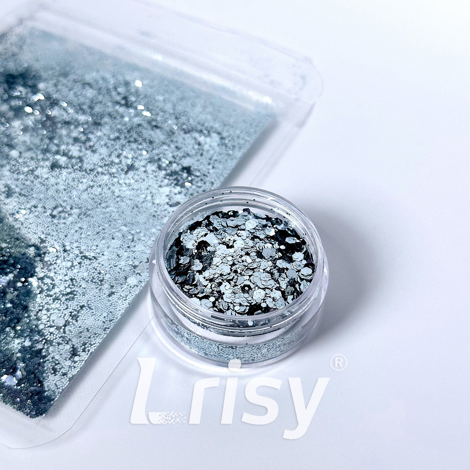 General Mixed Solvent Resistance Crystal Blue-green Pure Color Glitter GH8514AC