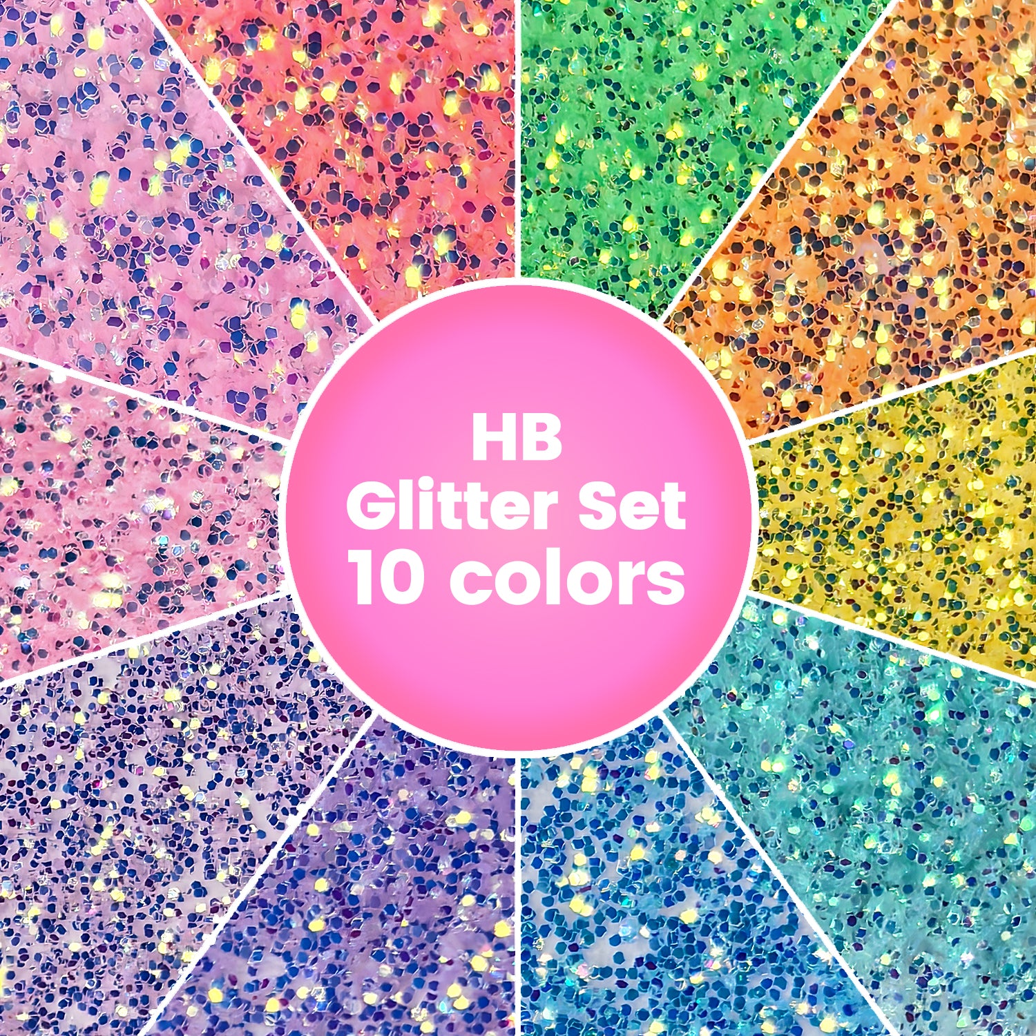 HB High Brightness Translucent Glitter Set/Kits 10 Colors