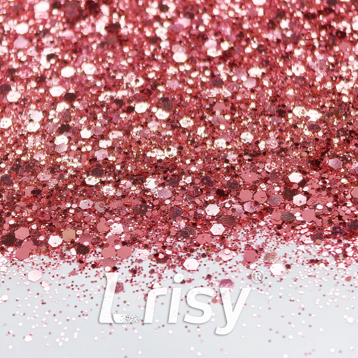 General Mixed High Brightness Rose Pink Hexagon Shape Glitter HX5303