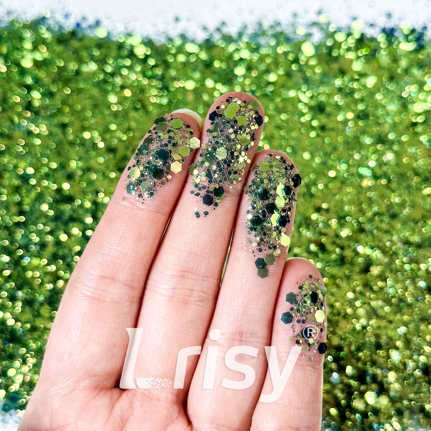 General Mixed High Brightness Grass Green Glitter 6807