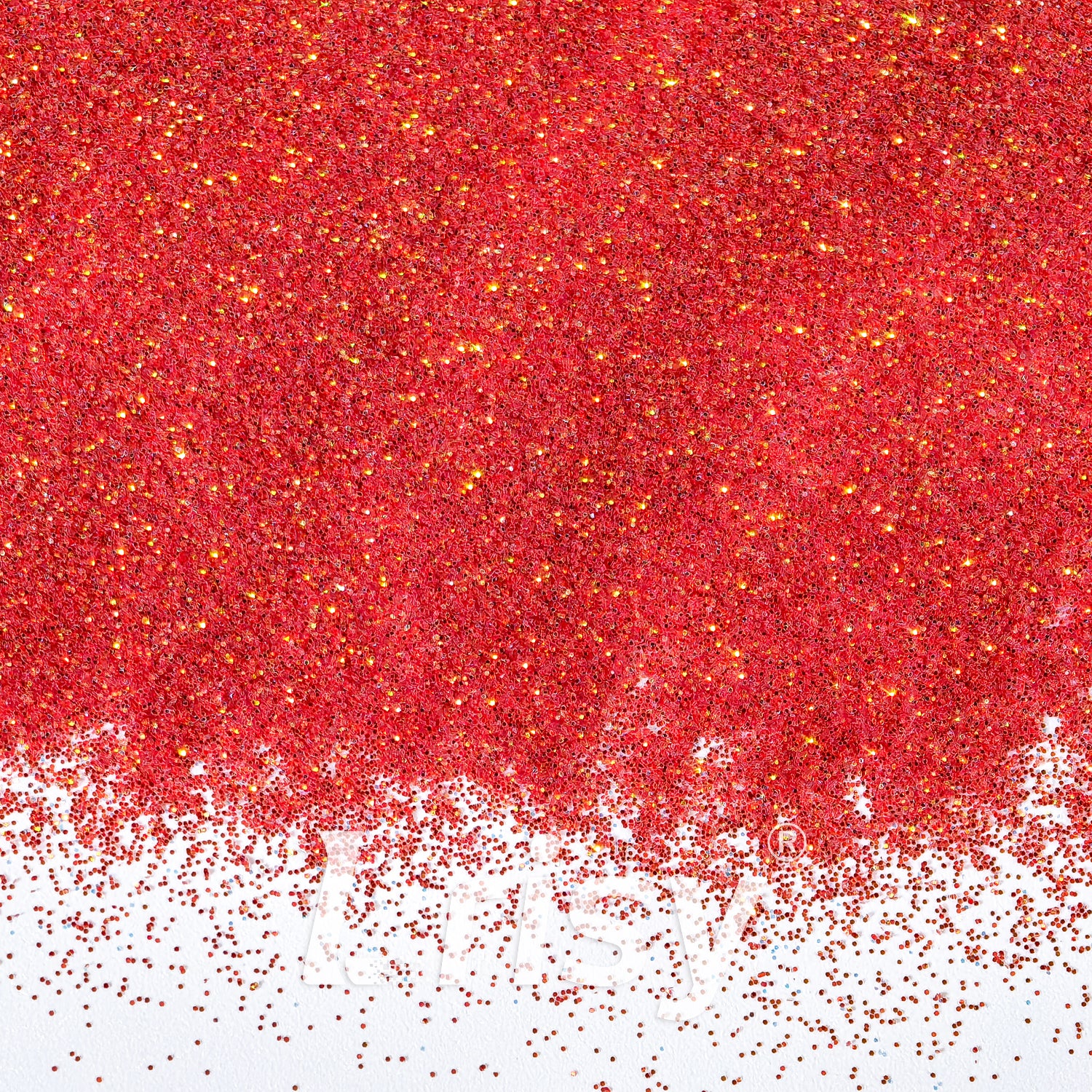 0.2mm Iridescent Translucent Orange Red Glitter C038