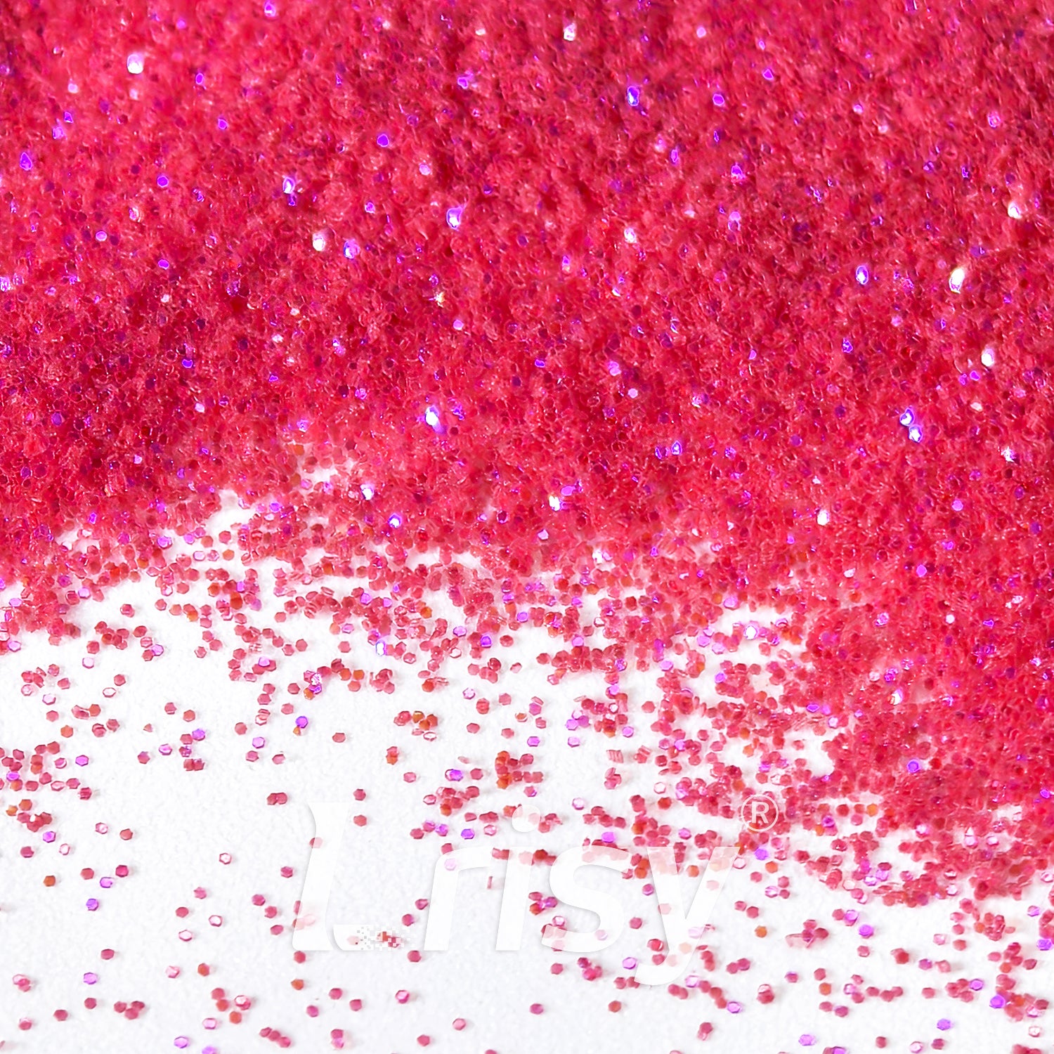 0.2mm Iridescent Translucent Rose Red Glitter C048