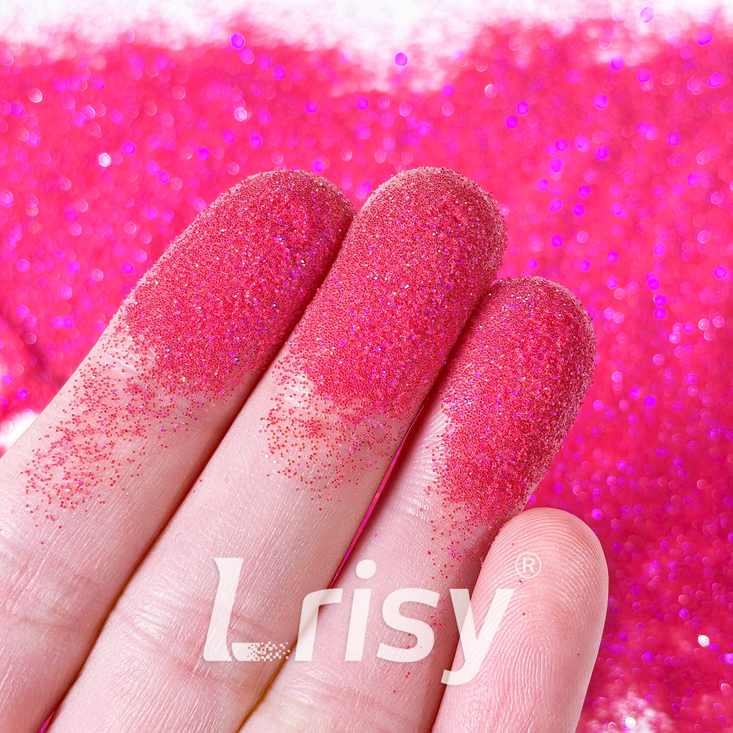 0.2mm Iridescent Translucent Rose Red Glitter C048