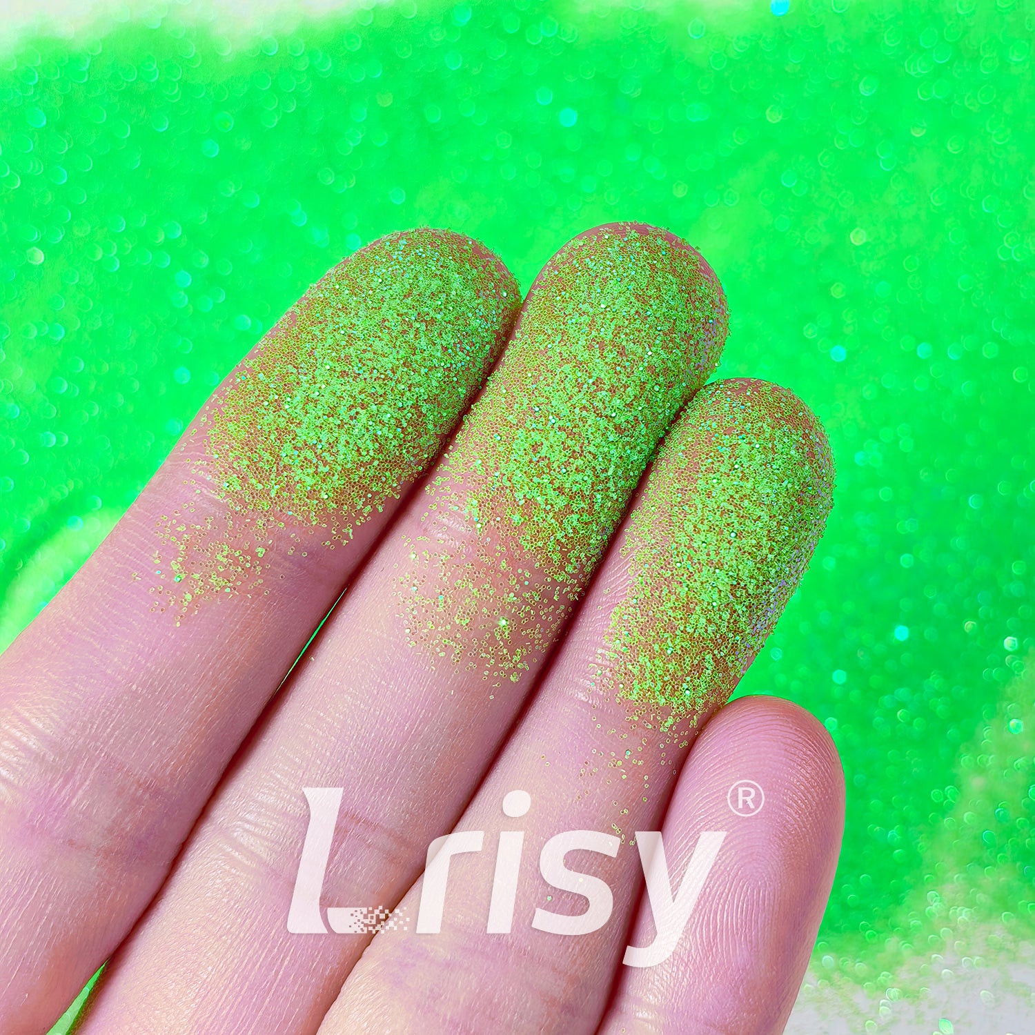 0.2mm Iridescent Translucent Fluorescent Green Glitter C051