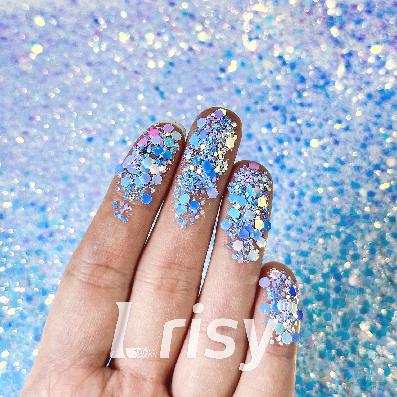 General Mixed Iridescent Blue Purple With White Color Shift Glitter 1904