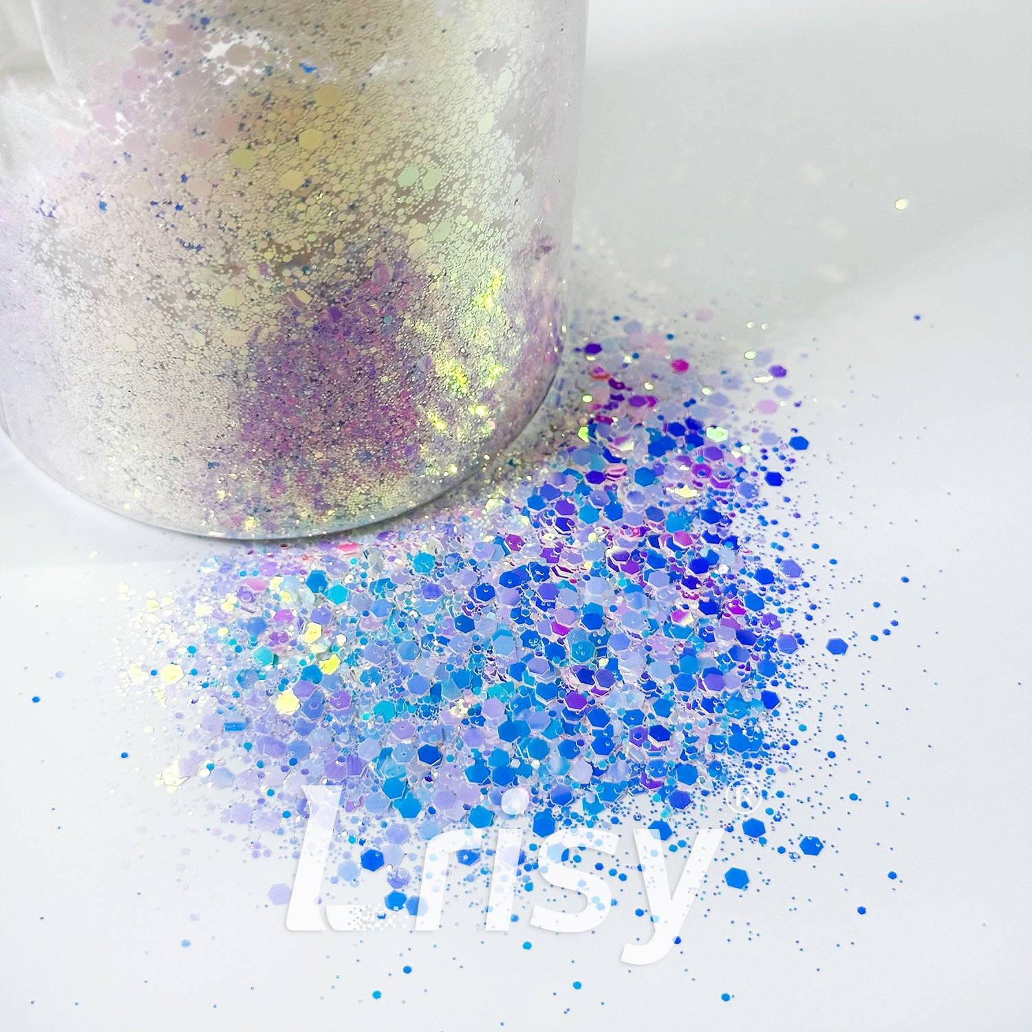 General Mixed Iridescent Blue Purple With White Color Shift Glitter 1904