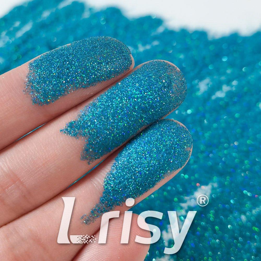 0.025mm Solvent Resistance Super Ultra-thin Fine Turquoise Sea Blue Holographic Glitter LST0700