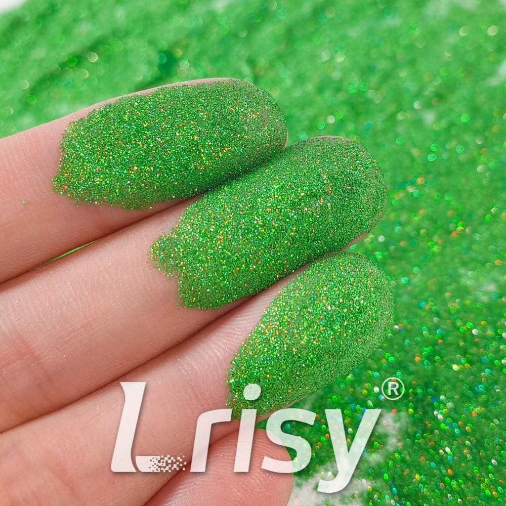 0.025mm Solvent Resistance Super Ultra-thin Fine Green Holographic Glitter LST0600