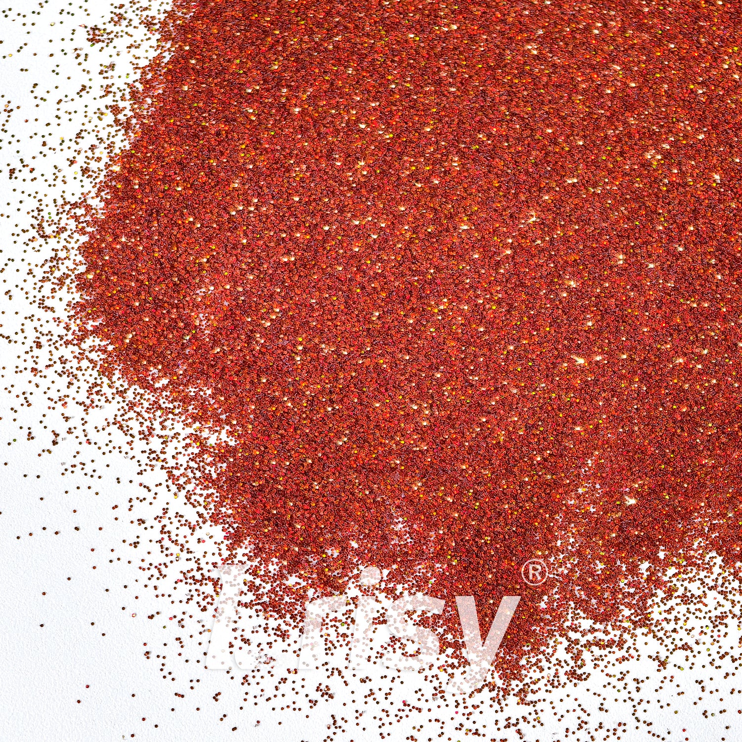 0.2mm Holographic Orange Red Hexagon Glitter LB0400