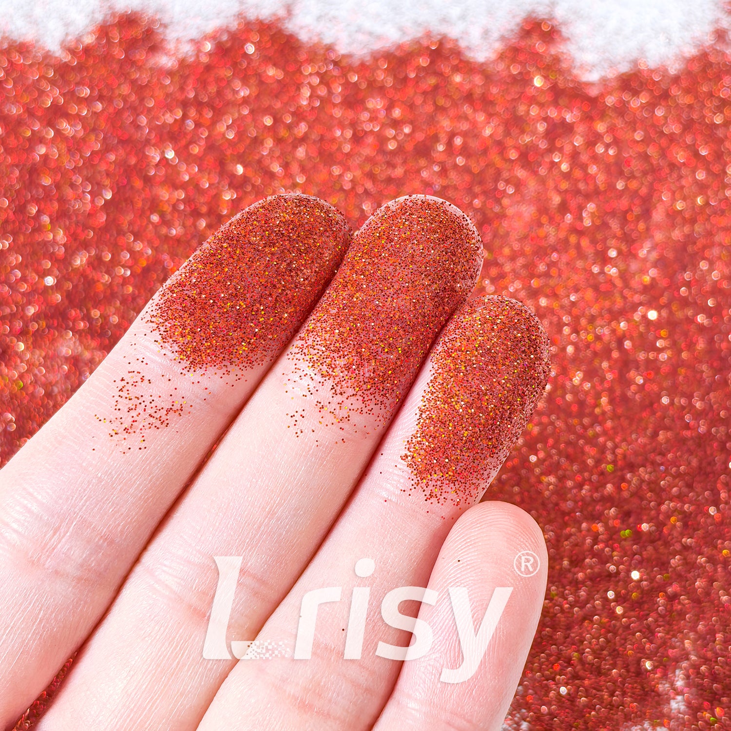 0.2mm Holographic Orange Red Hexagon Glitter LB0400