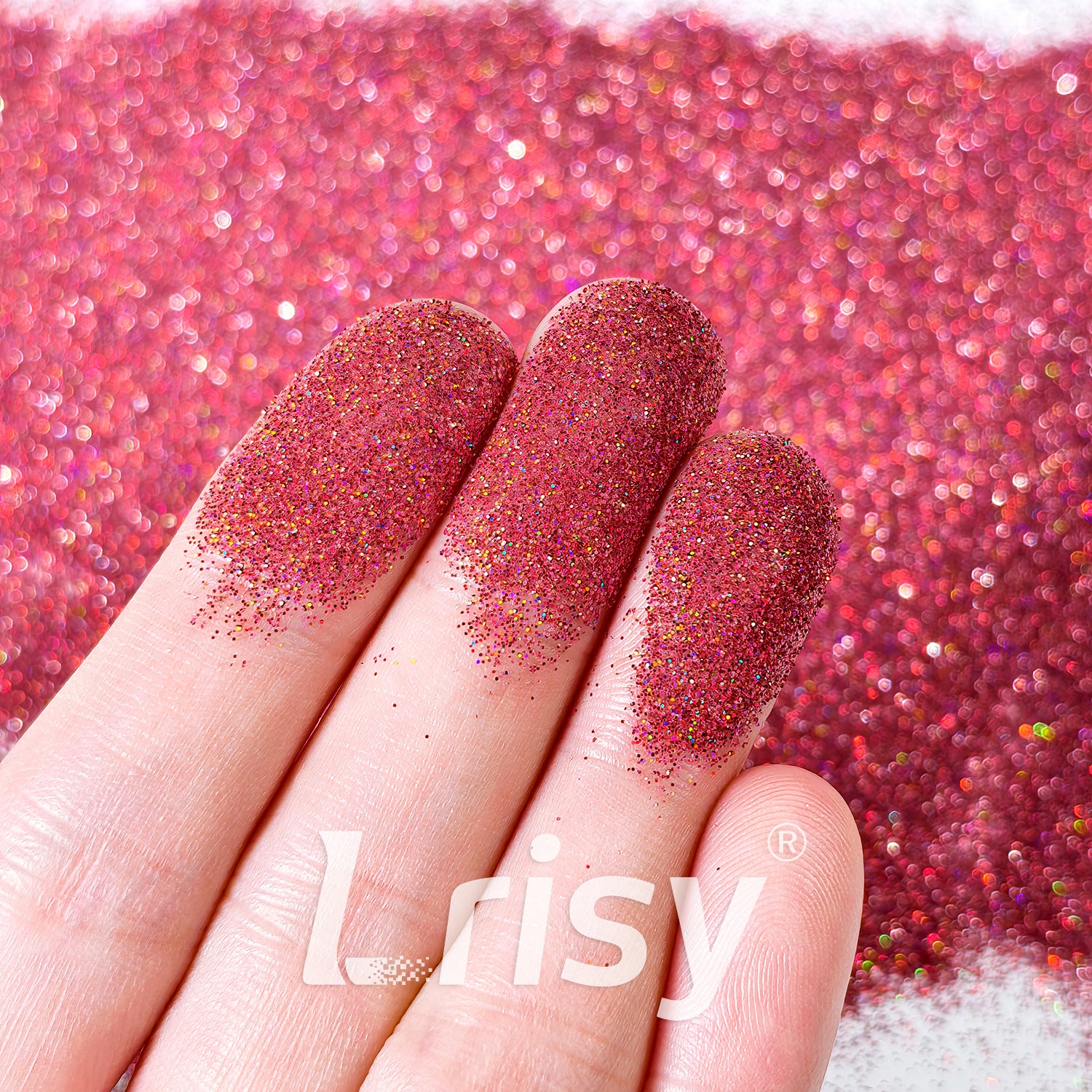 0.2mm Holographic Deep Rose Pink Hexagon Glitter LB0911A