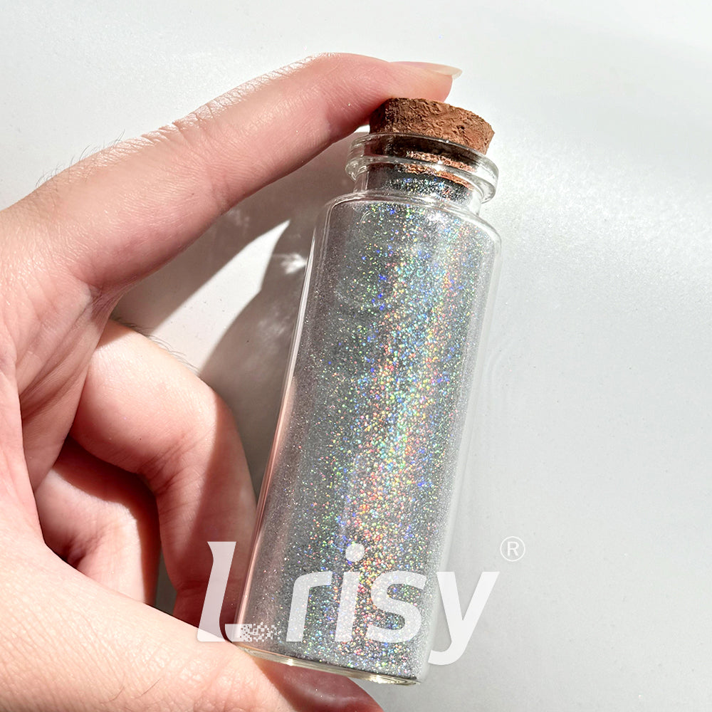 0.025mm Solvent Resistance Super Ultra-thin Fine Light Silver Holographic Glitter LST0100