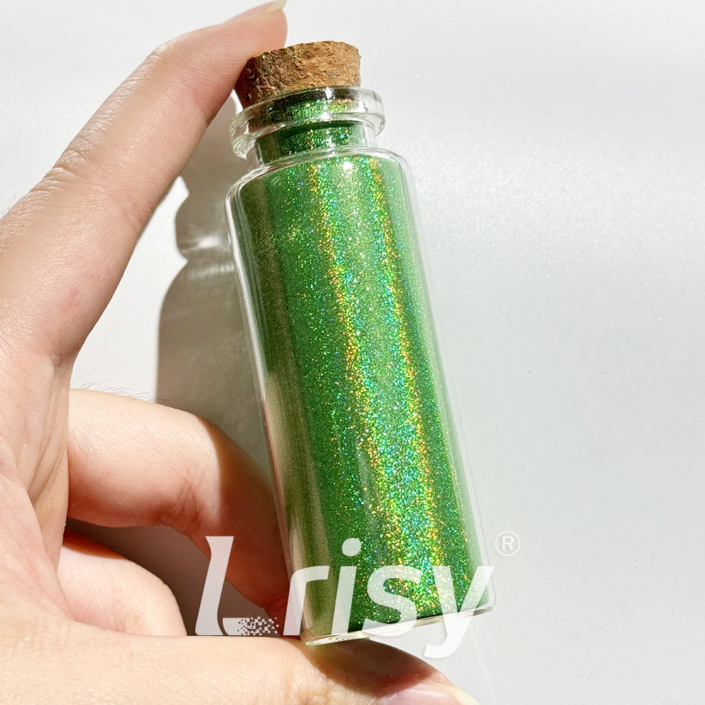 0.025mm Solvent Resistance Super Ultra-thin Fine Green Holographic Glitter LST0600