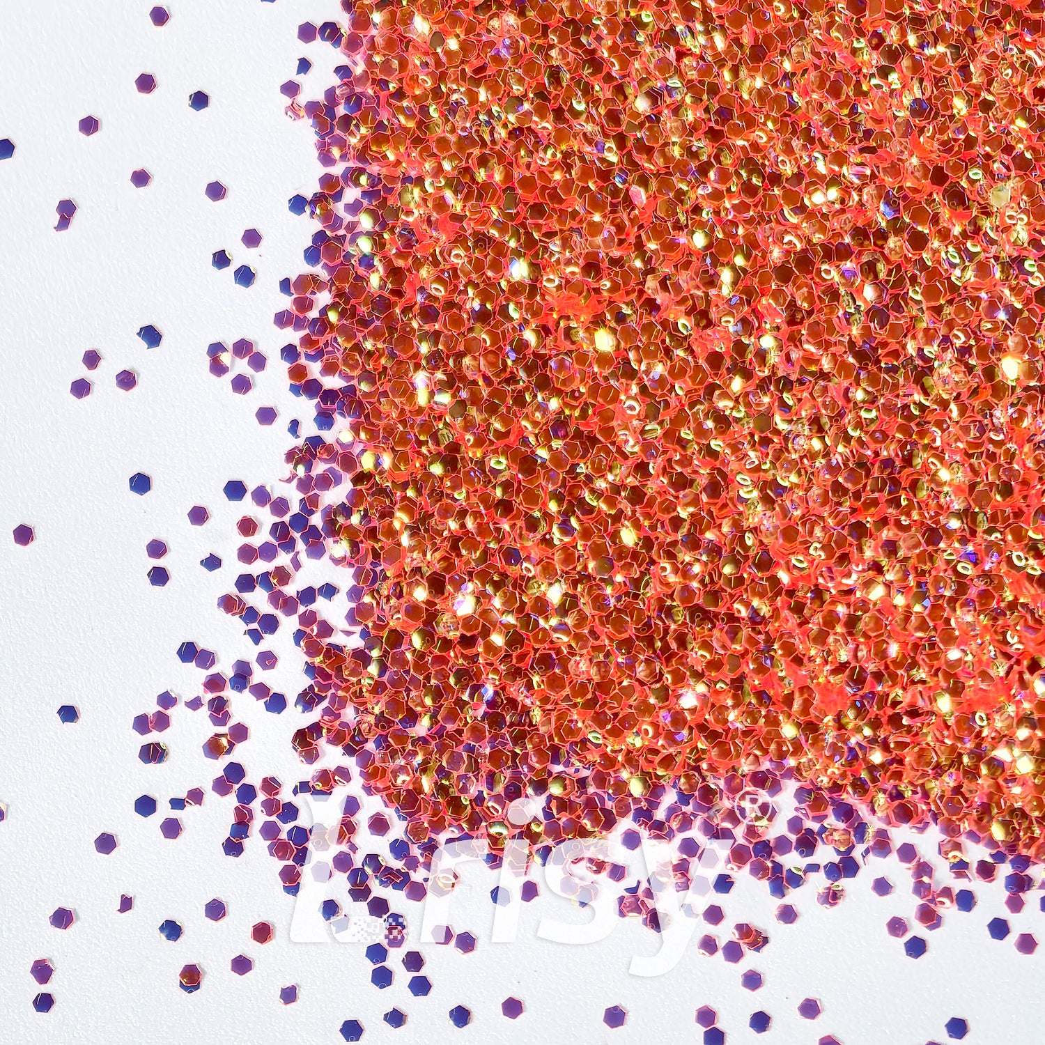 1mm Orange Red 3D Bubble Translucent Glitter C-PPE325