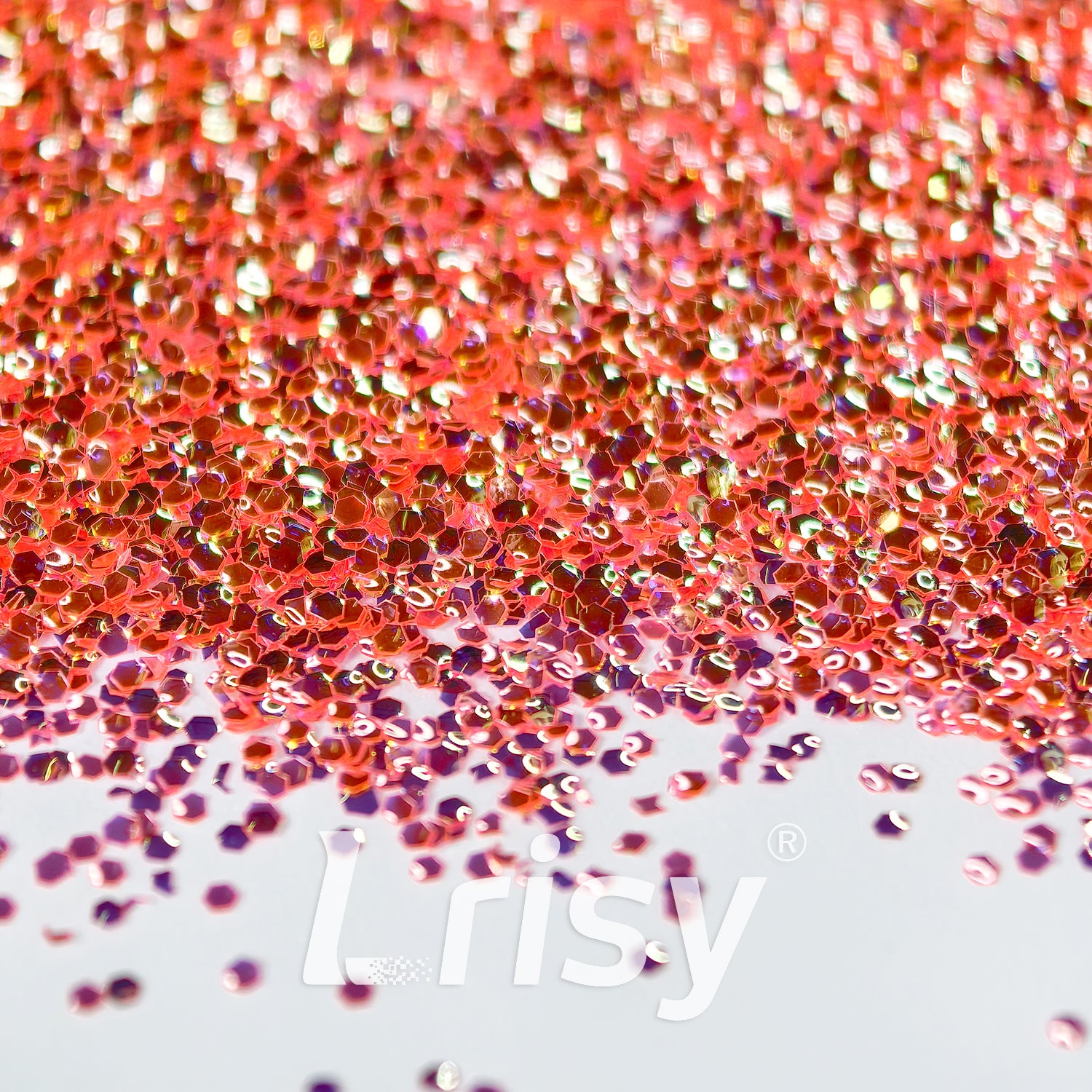 1mm Orange Red 3D Bubble Translucent Glitter C-PPE325