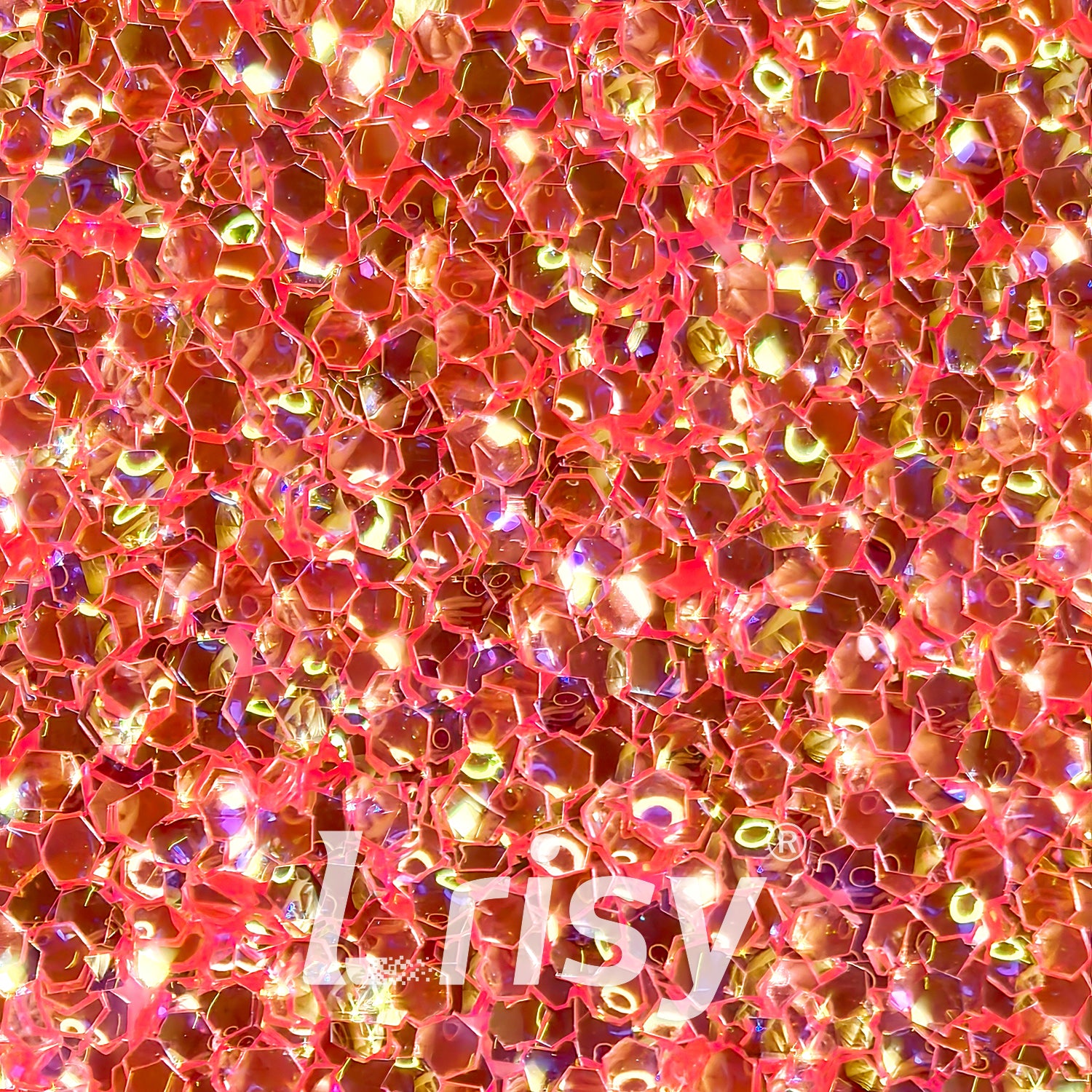 1mm Orange Red 3D Bubble Translucent Glitter C-PPE325