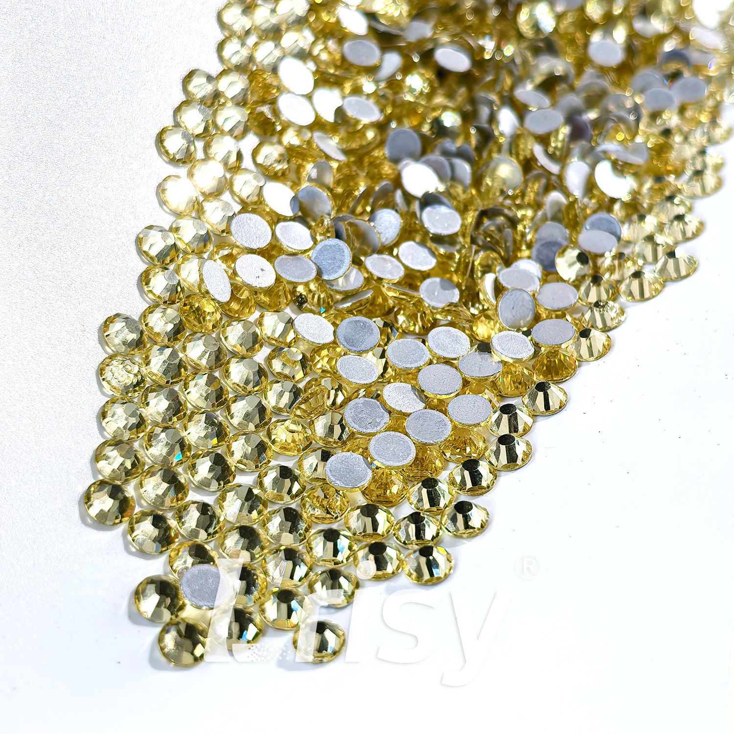 4.6-4.8mm Pale Yellow Flat Back Rhinestones FBRS012