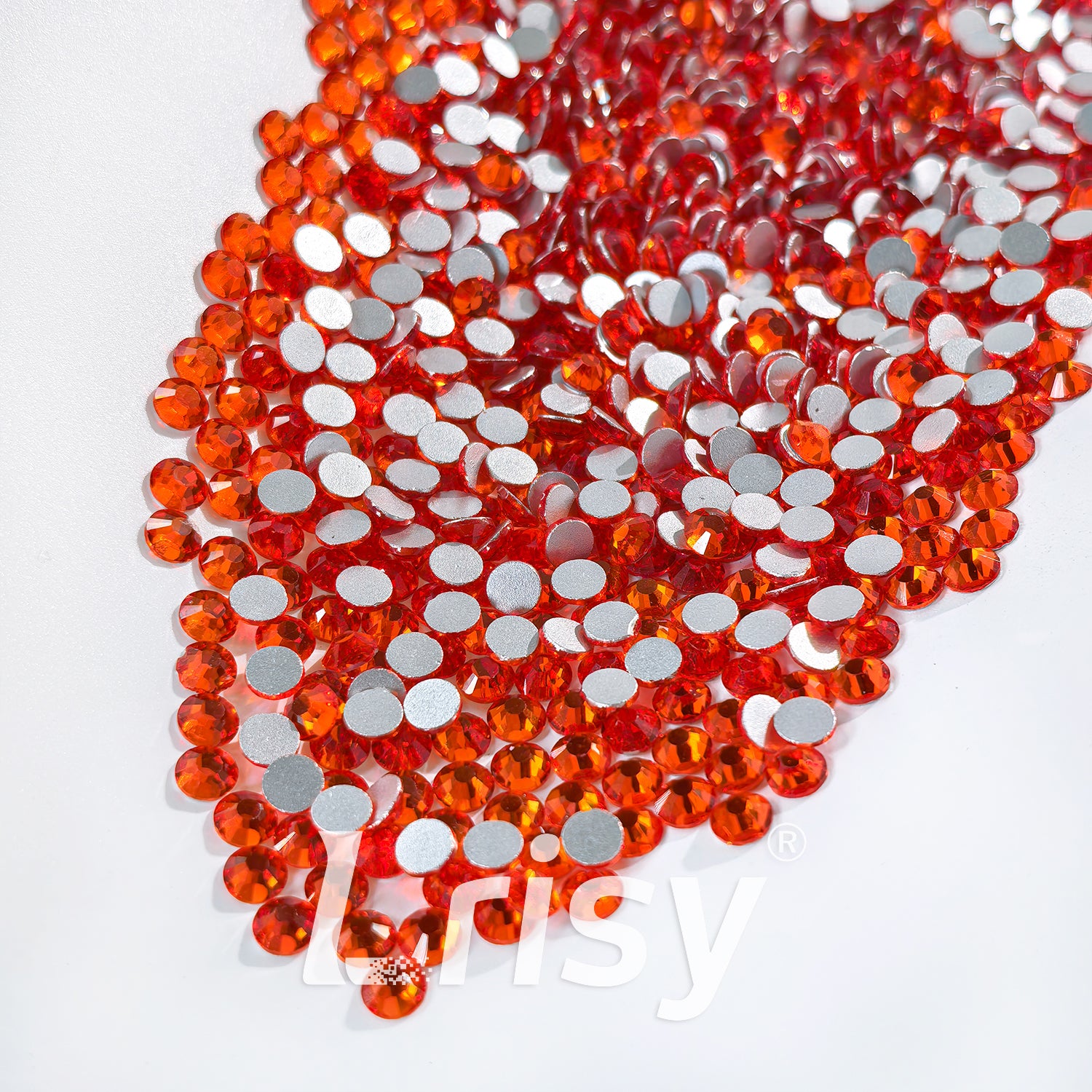 4.6-4.8mm Orange Red Flat Back Rhinestones FBRS018