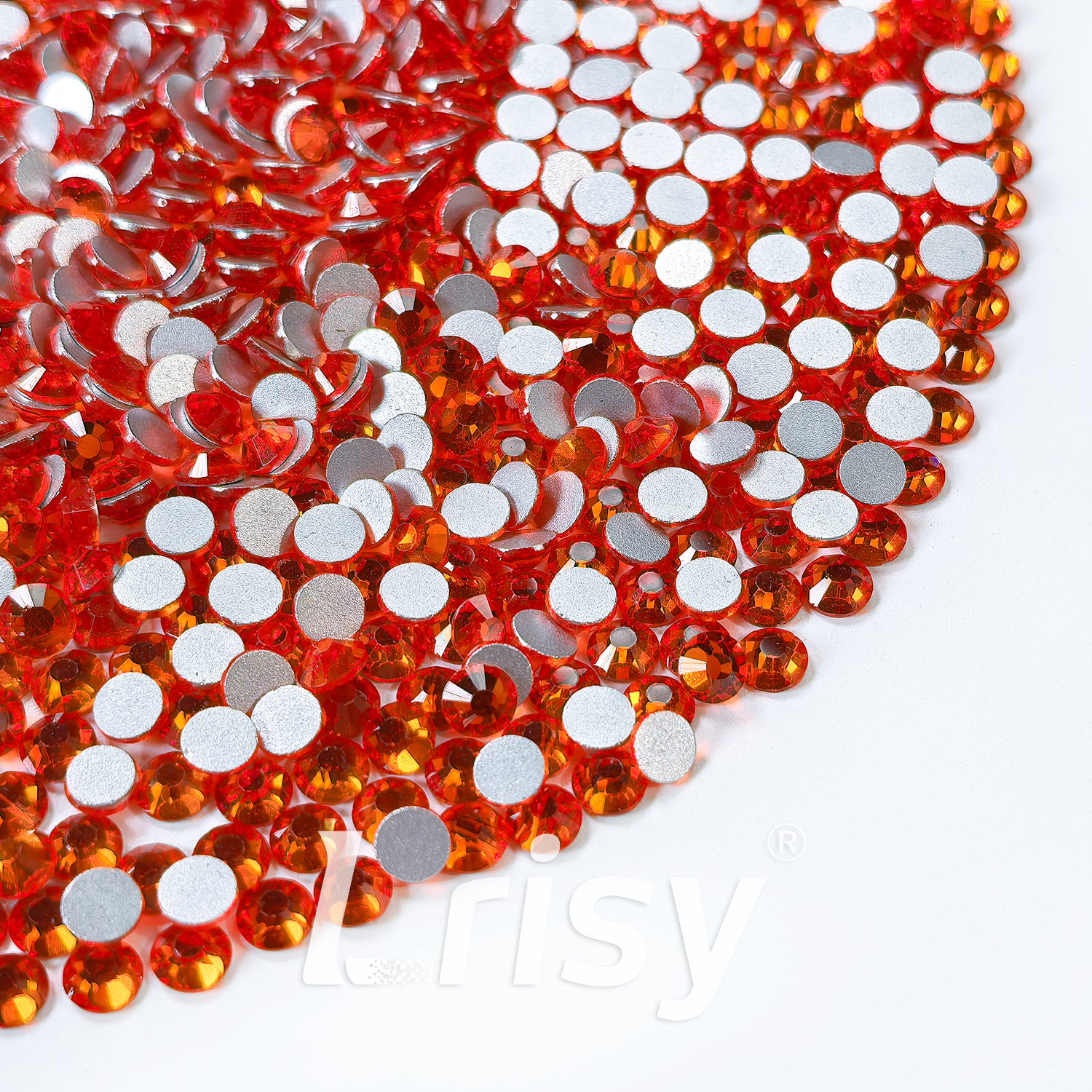 4.6-4.8mm Orange Red Flat Back Rhinestones FBRS018