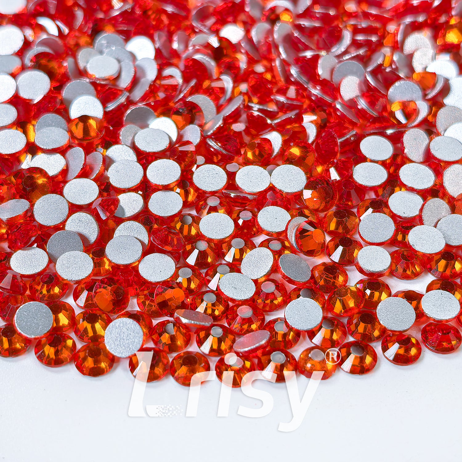 4.6-4.8mm Orange Red Flat Back Rhinestones FBRS018