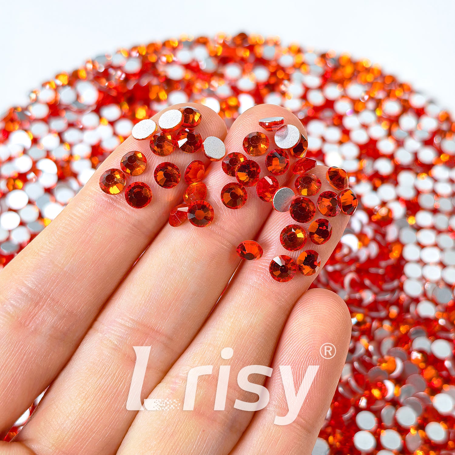 4.6-4.8mm Orange Red Flat Back Rhinestones FBRS018