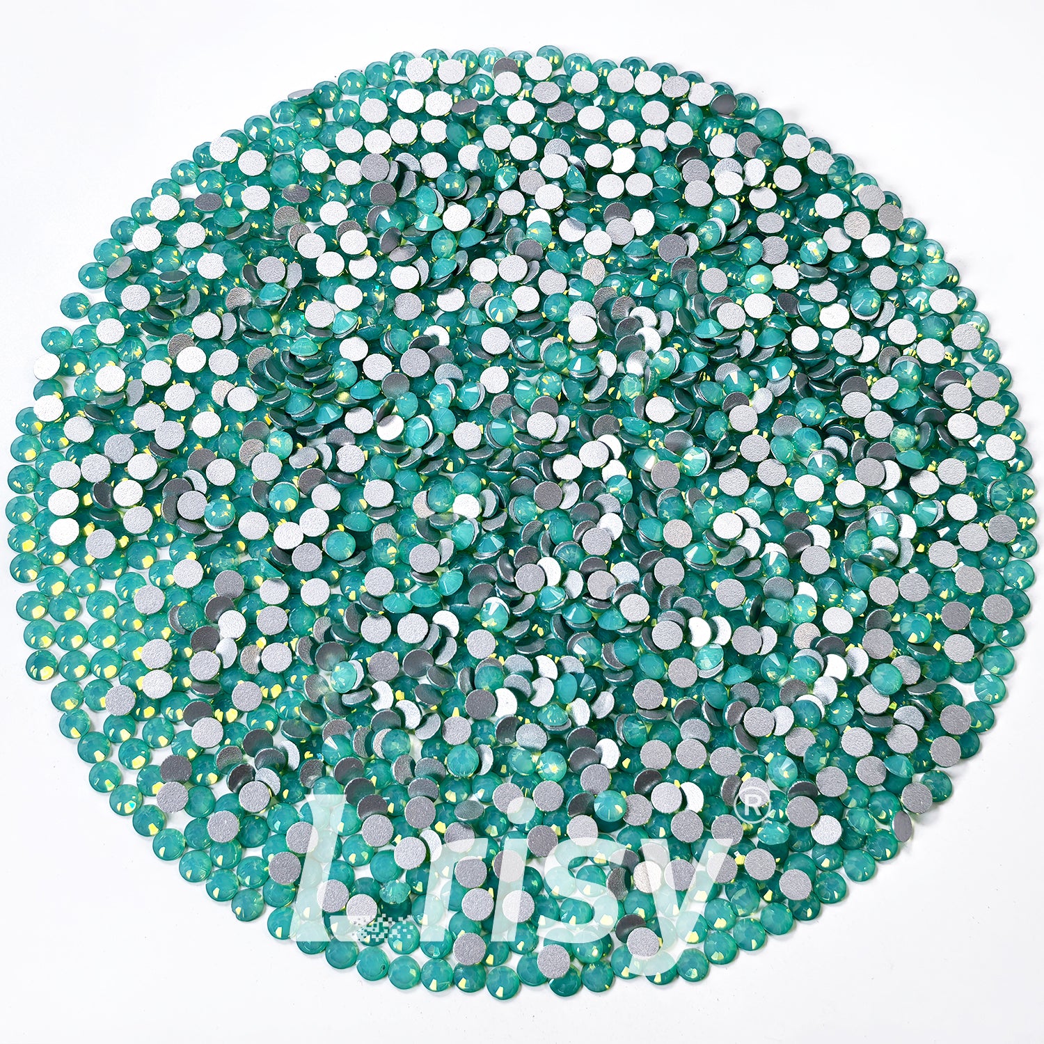 4.6-4.8mm Green (Pacific) Opal Flat Back Rhinestones FBRS028