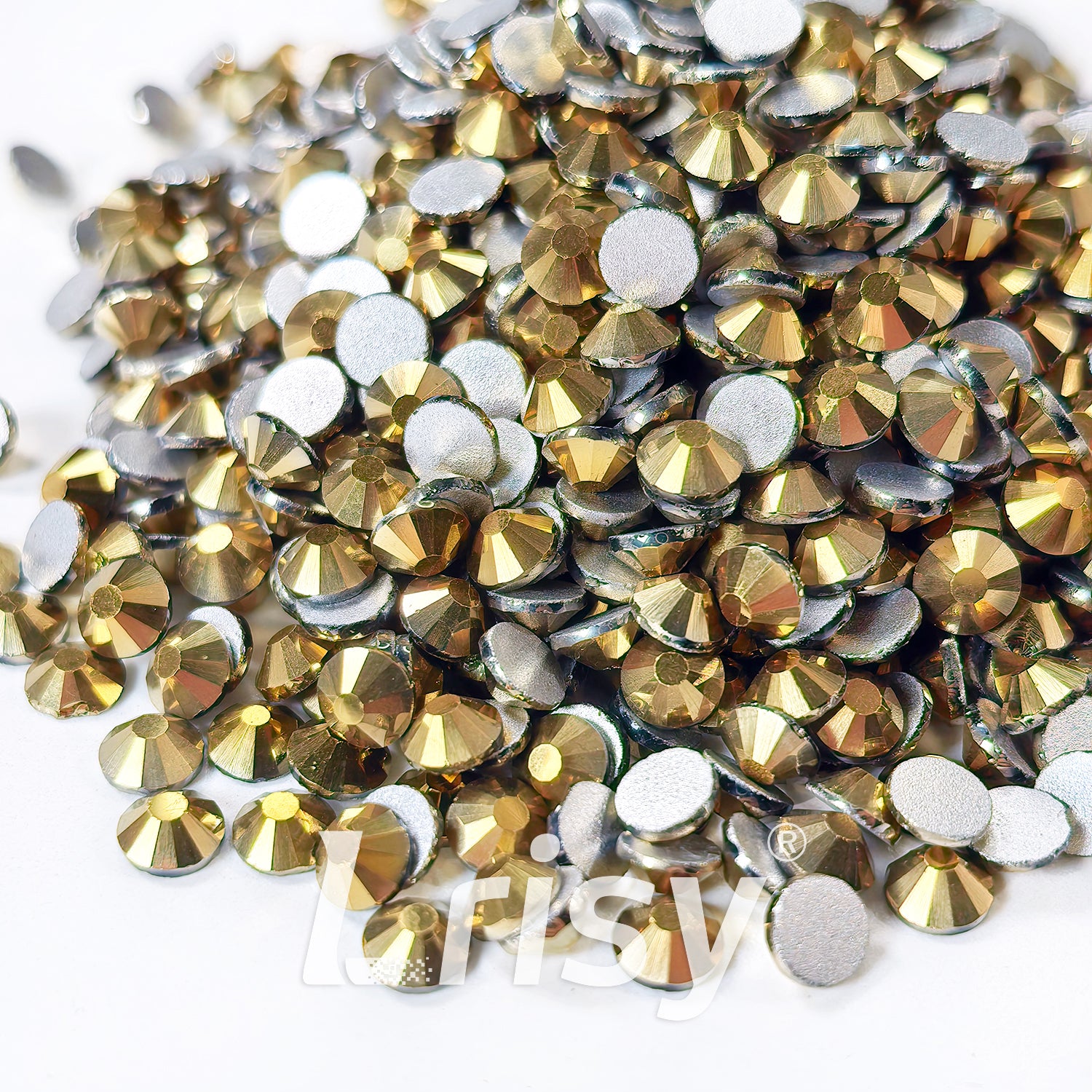 4.6-4.8mm Matte Golden Flat Back Rhinestones FBRS037