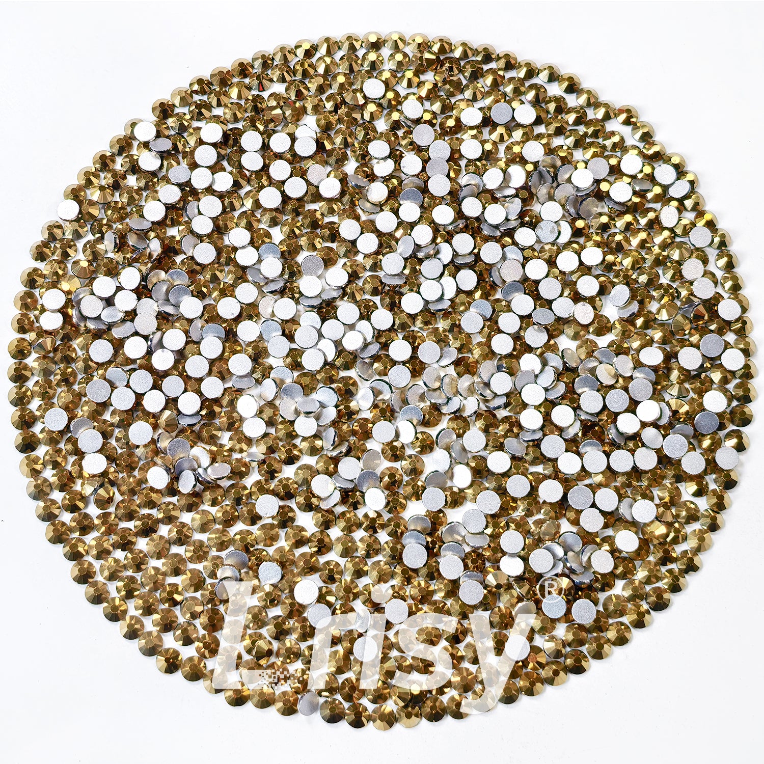 4.6-4.8mm Matte Golden Flat Back Rhinestones FBRS037