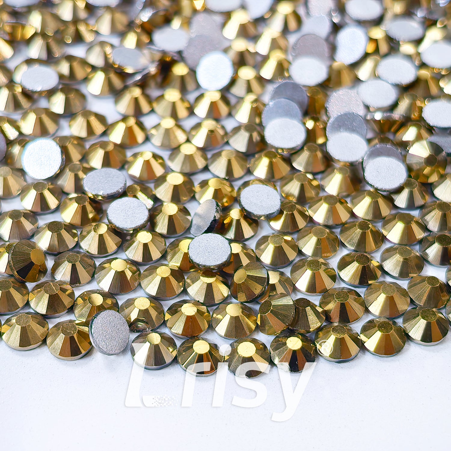 4.6-4.8mm Matte Golden Flat Back Rhinestones FBRS037