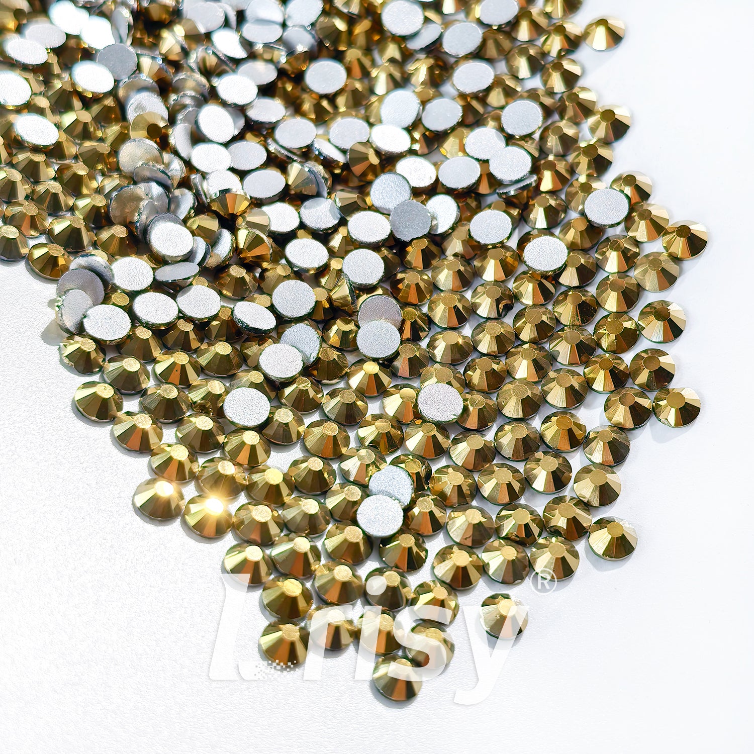 4.6-4.8mm Matte Golden Flat Back Rhinestones FBRS037