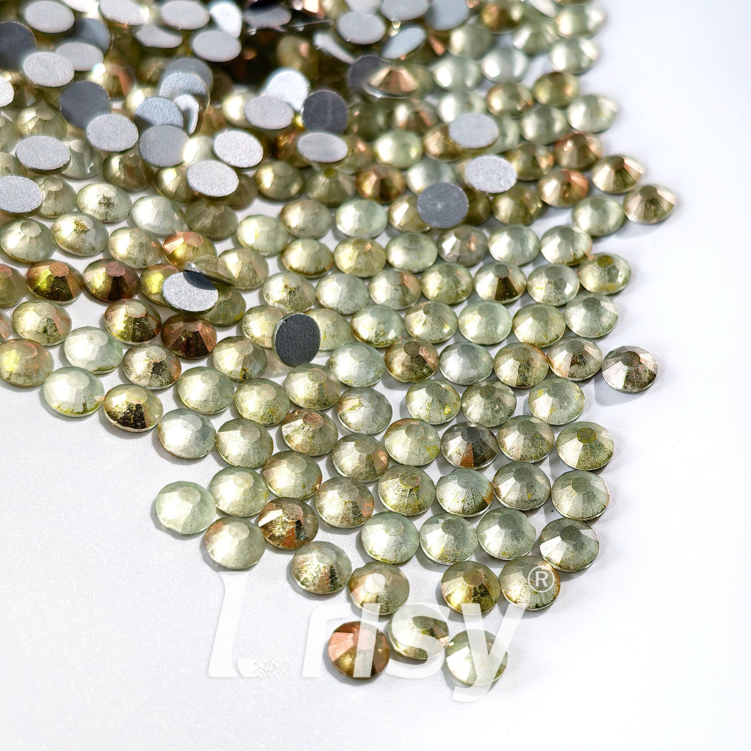 4.6-4.8mm Light Gold Flat Back Rhinestones FBRS039