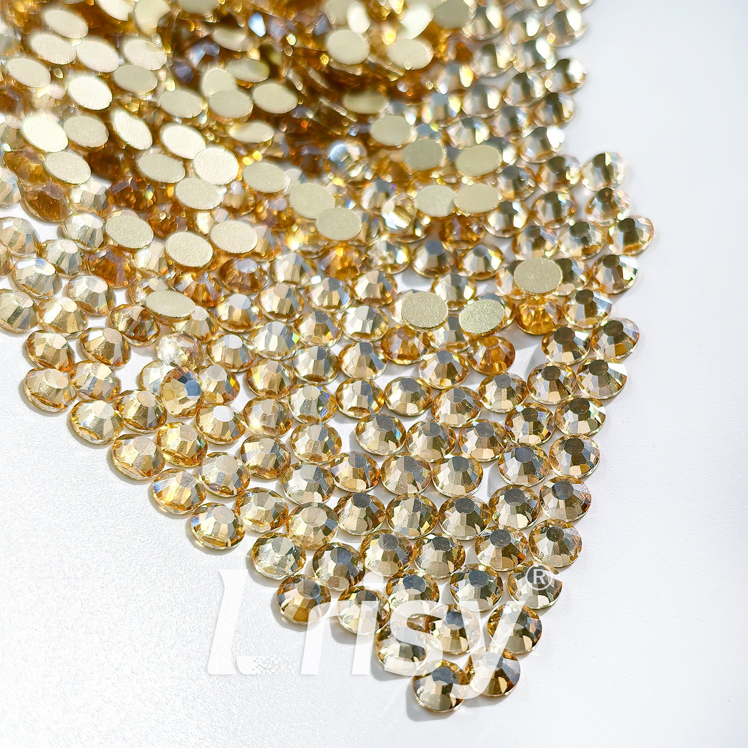 4.6-4.8mm Gold Champagne Flat Back Rhinestones FBRS104