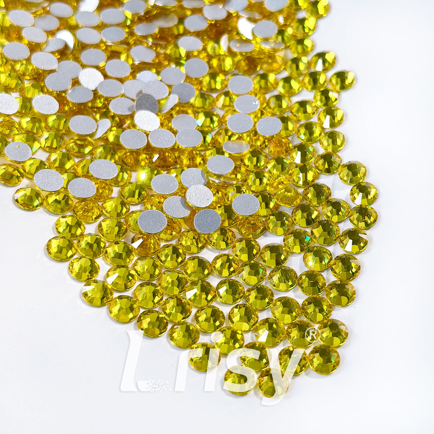 4.6-4.8mm Lemon Yellow Flat Back Rhinestones FBRS016