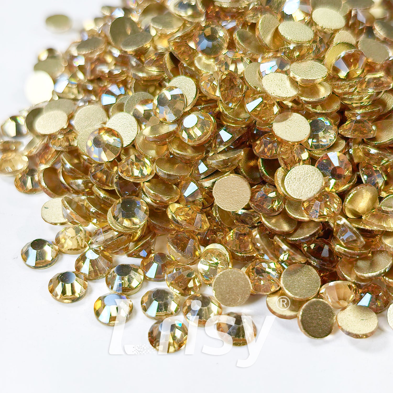 4.6-4.8mm Gold Champagne Flat Back Rhinestones FBRS104