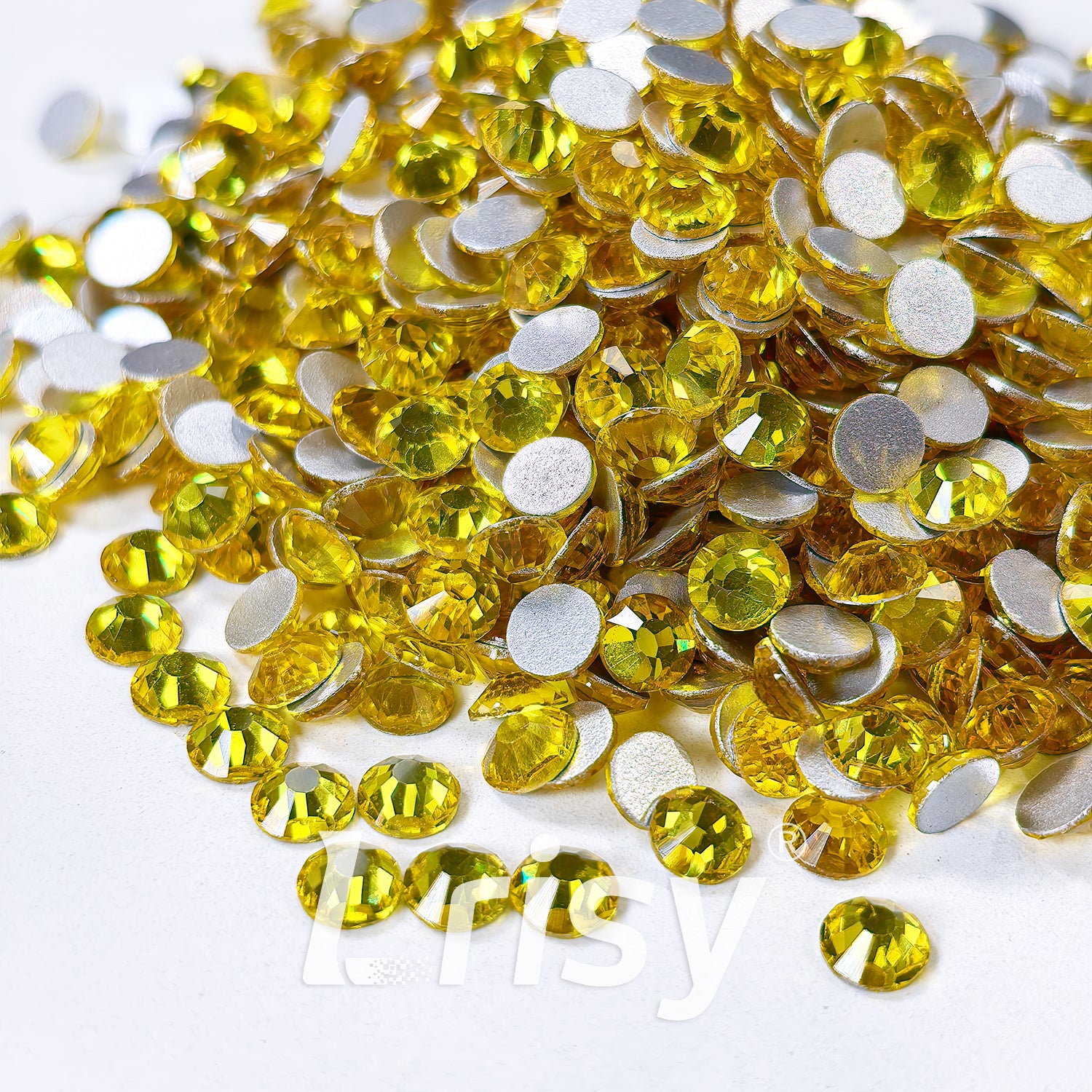 4.6-4.8mm Lemon Yellow Flat Back Rhinestones FBRS016