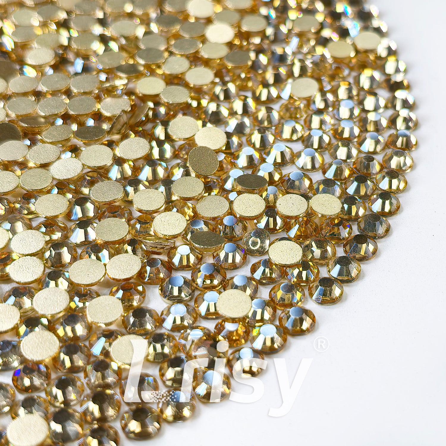 4.6-4.8mm Gold Champagne Flat Back Rhinestones FBRS104