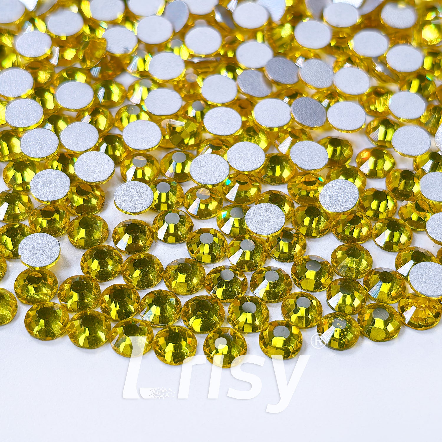 4.6-4.8mm Lemon Yellow Flat Back Rhinestones FBRS016