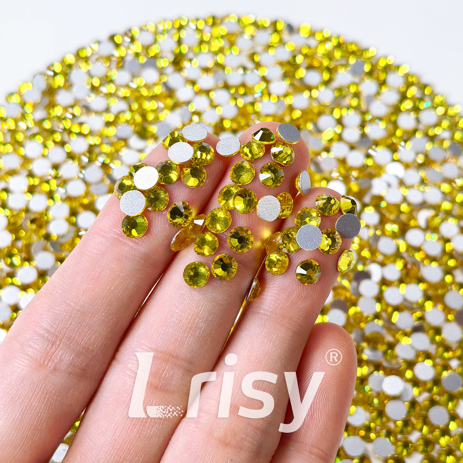 4.6-4.8mm Lemon Yellow Flat Back Rhinestones FBRS016