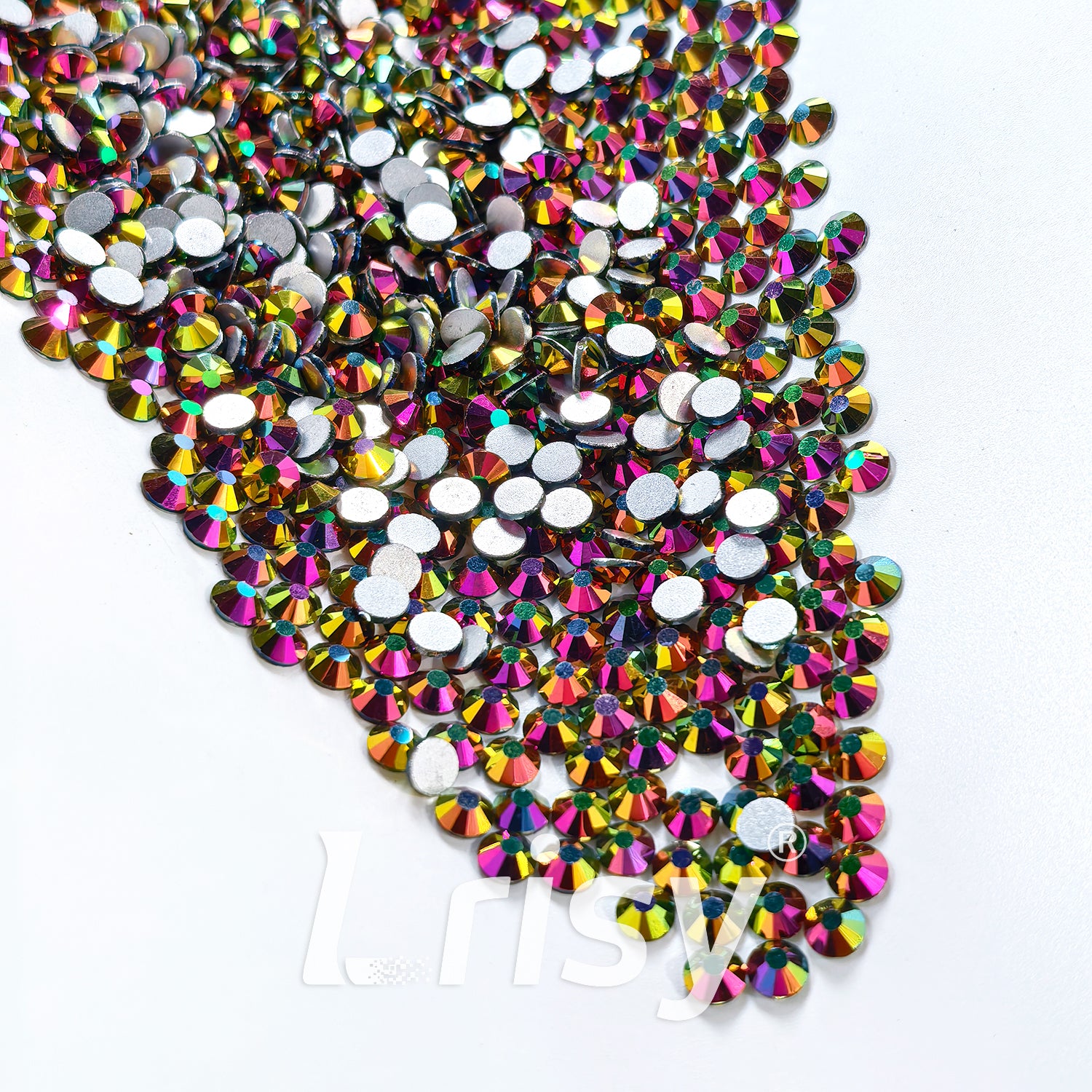 4.6-4.8mm Rainbow Gold Flat Back Rhinestones FBRS100