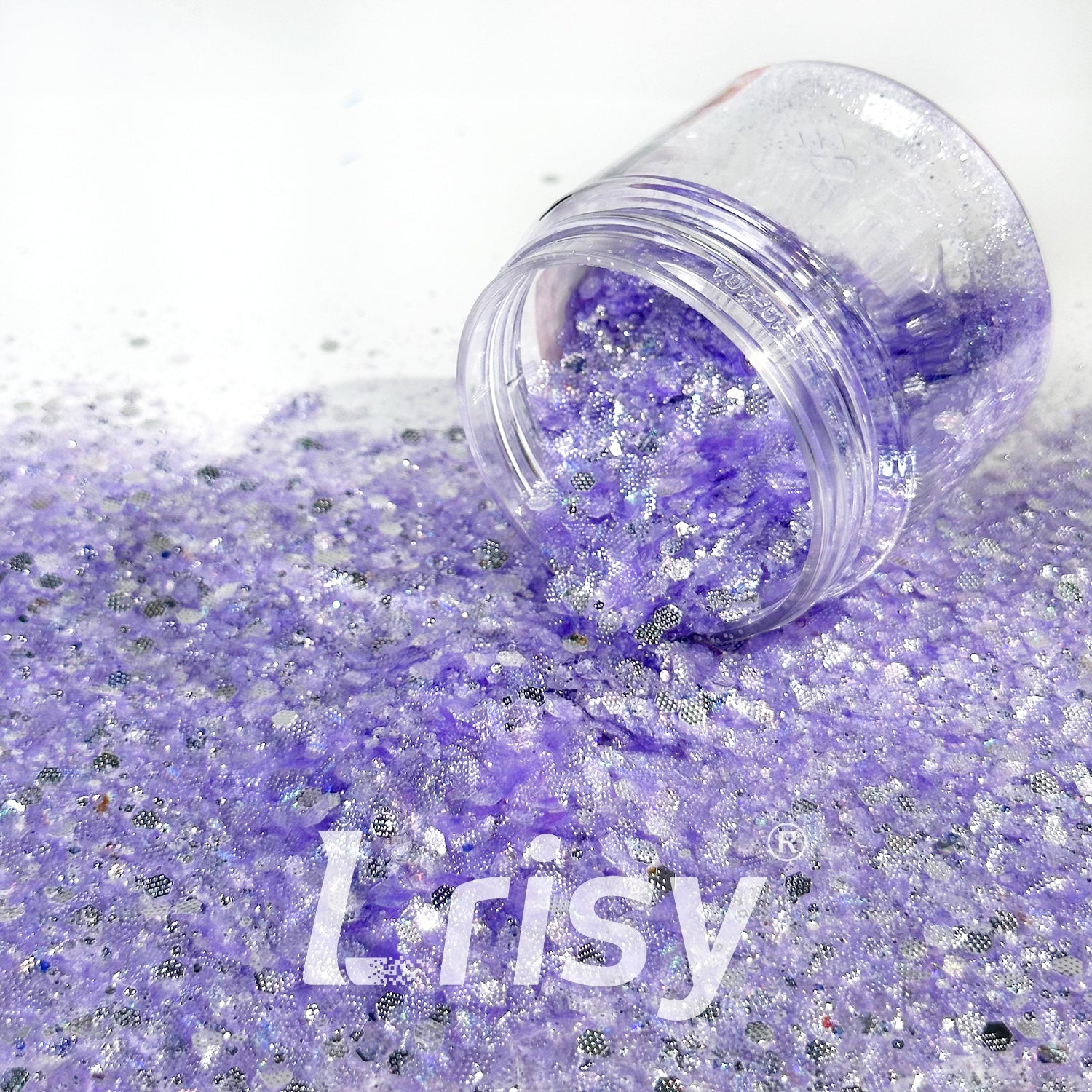 General Mixed Embossing Purple Iridescent Hexagon Shape Glitter YT08