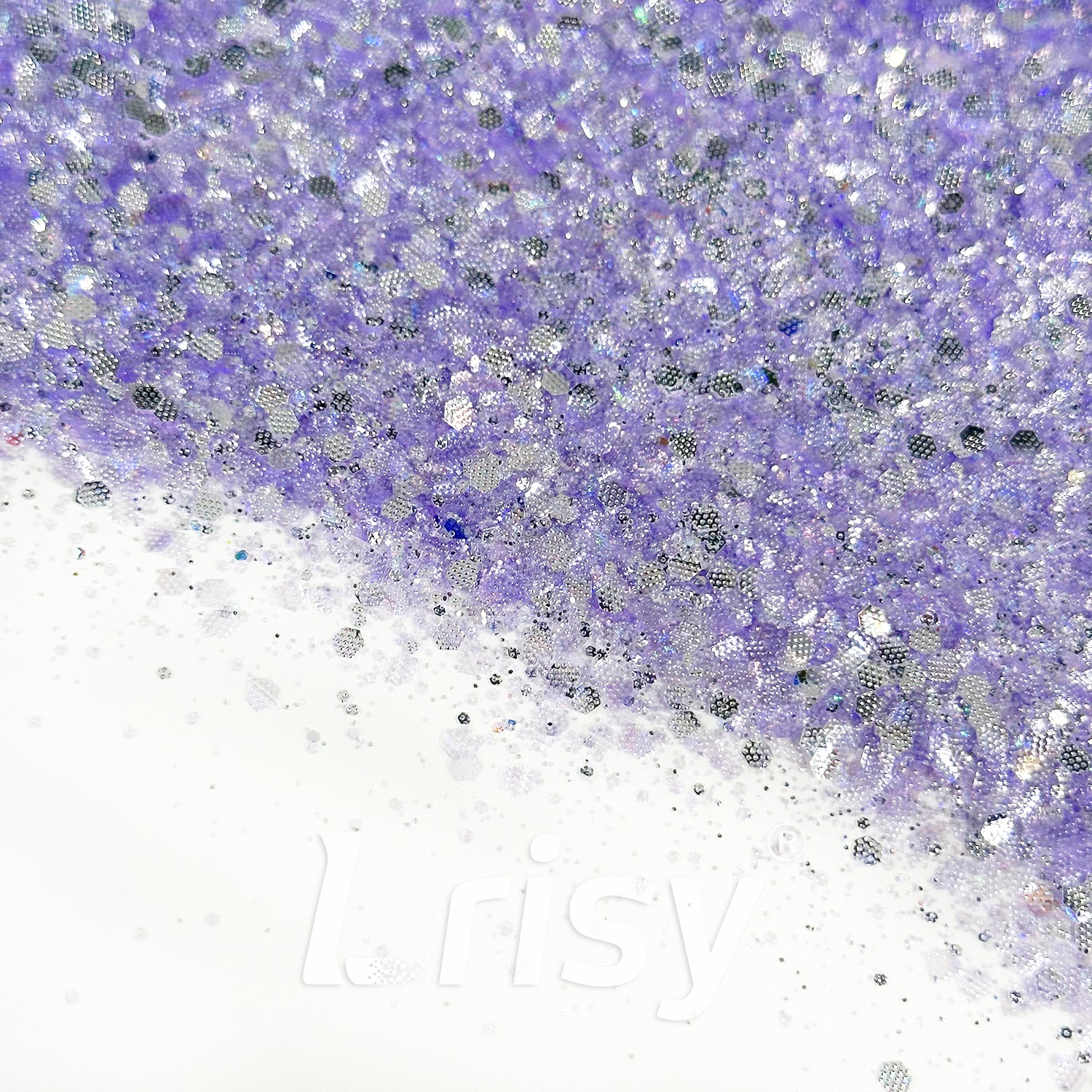 General Mixed Embossing Purple Iridescent Hexagon Shape Glitter YT08