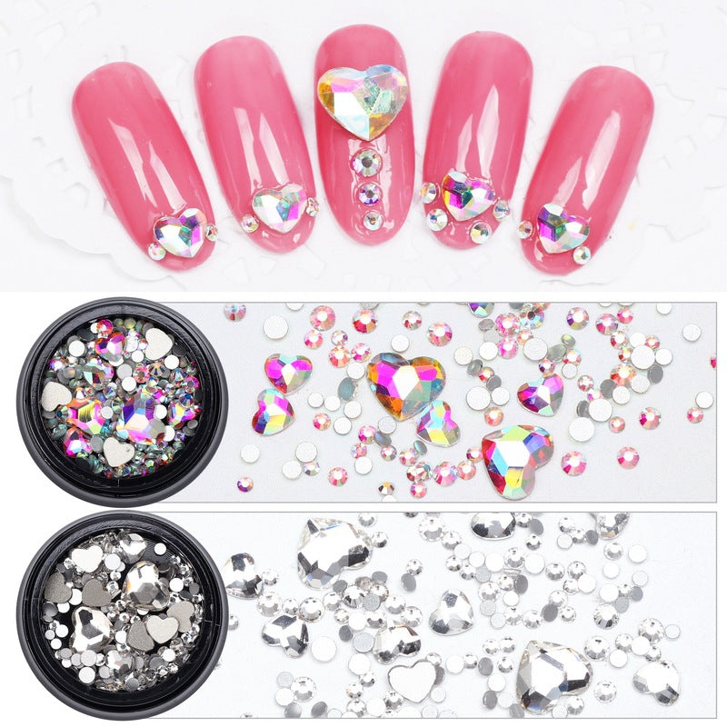 Nail Art Charms Crystal Glass Diamond Fairy Beads Metal Jewels Special Mix MK-008